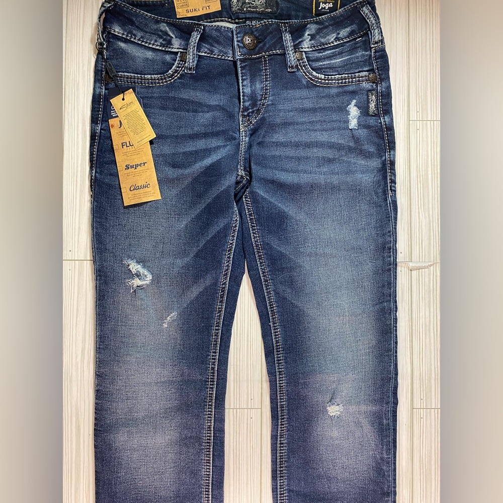 Women’s Classic Blue Jeans - Dark Wash - Picture 2 of 7